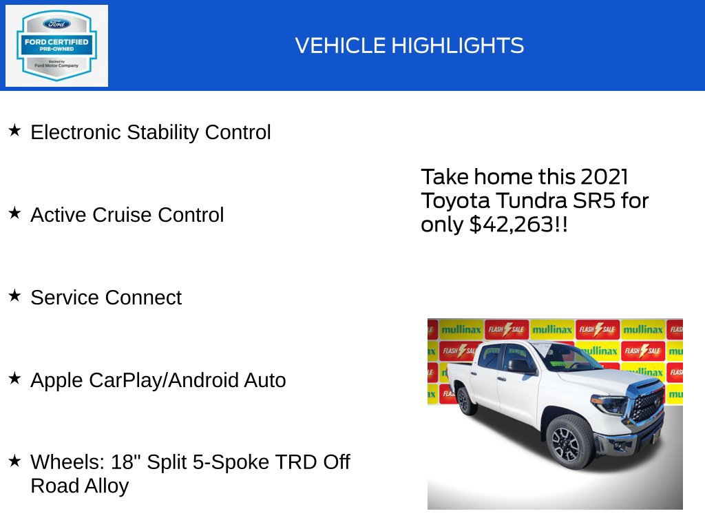 Used 2021 Toyota Tundra SR5 w/ TRD Off-Road Package AWD/4WD image 19