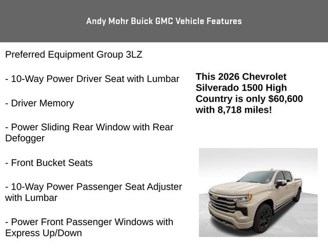 Used 2026 Chevrolet Silverado 1500 High Country w/ Technology Package AWD/4WD image 8