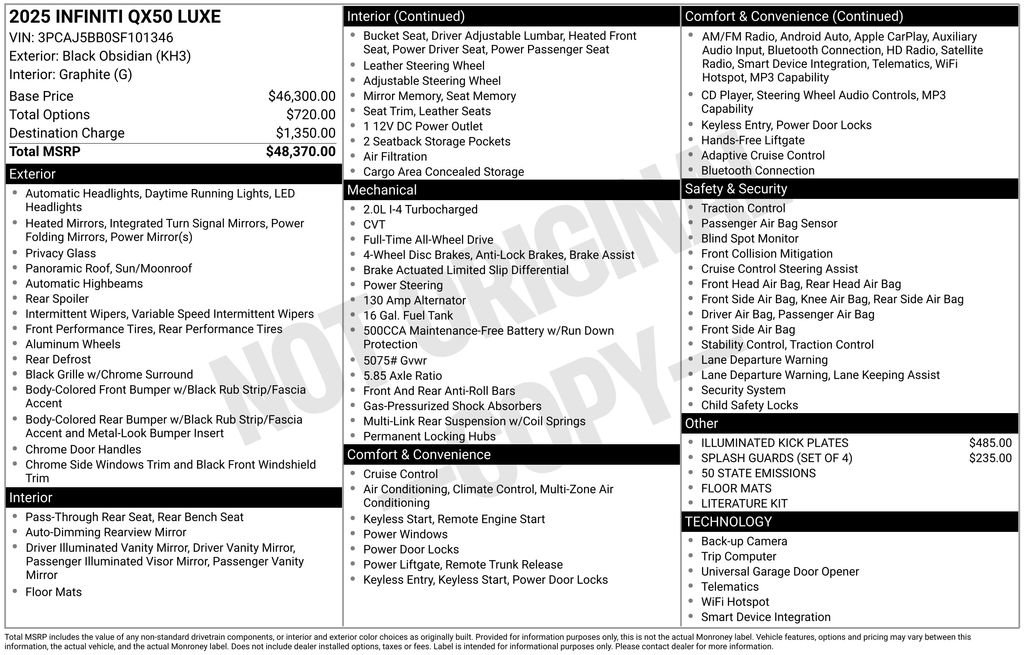 New 2025 INFINITI QX50 Luxe image 38