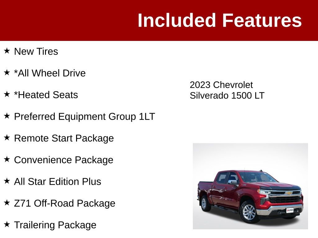Used 2023 Chevrolet Silverado 1500 LT w/ Z71 Off-Road Package AWD/4WD image 3