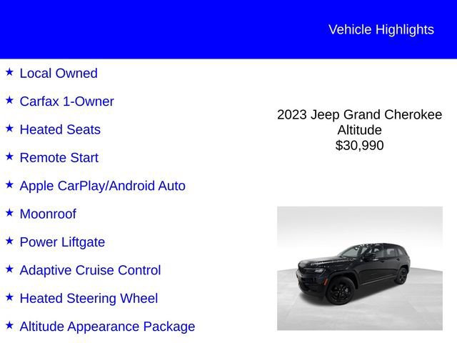 Used 2023 Jeep Grand Cherokee Altitude RWD image 2