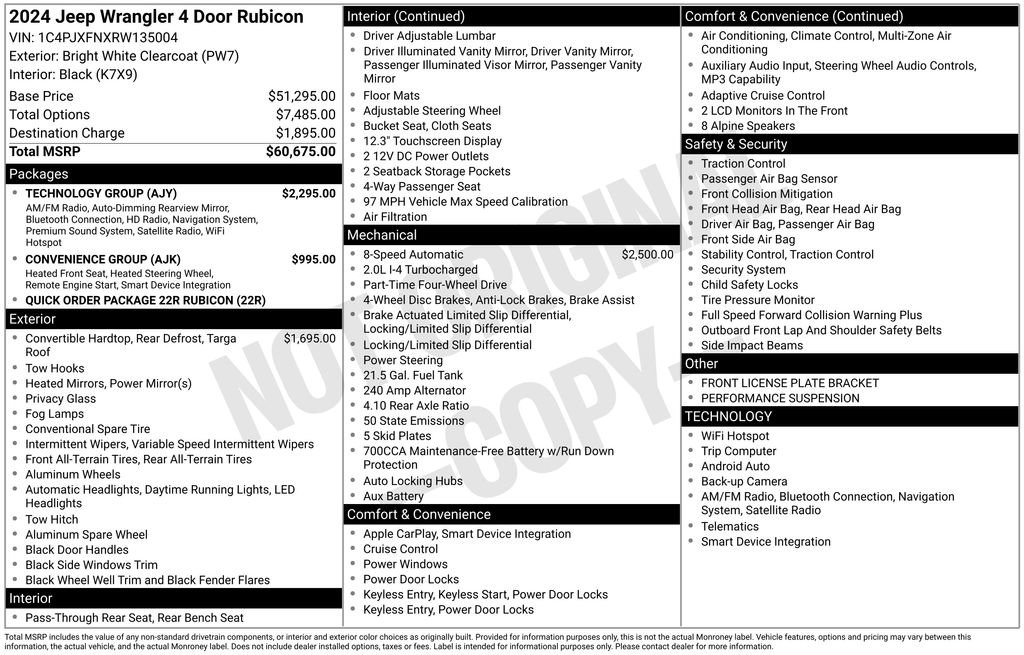 Used 2024 Jeep Wrangler Unlimited Rubicon w/ Technology Group image 7