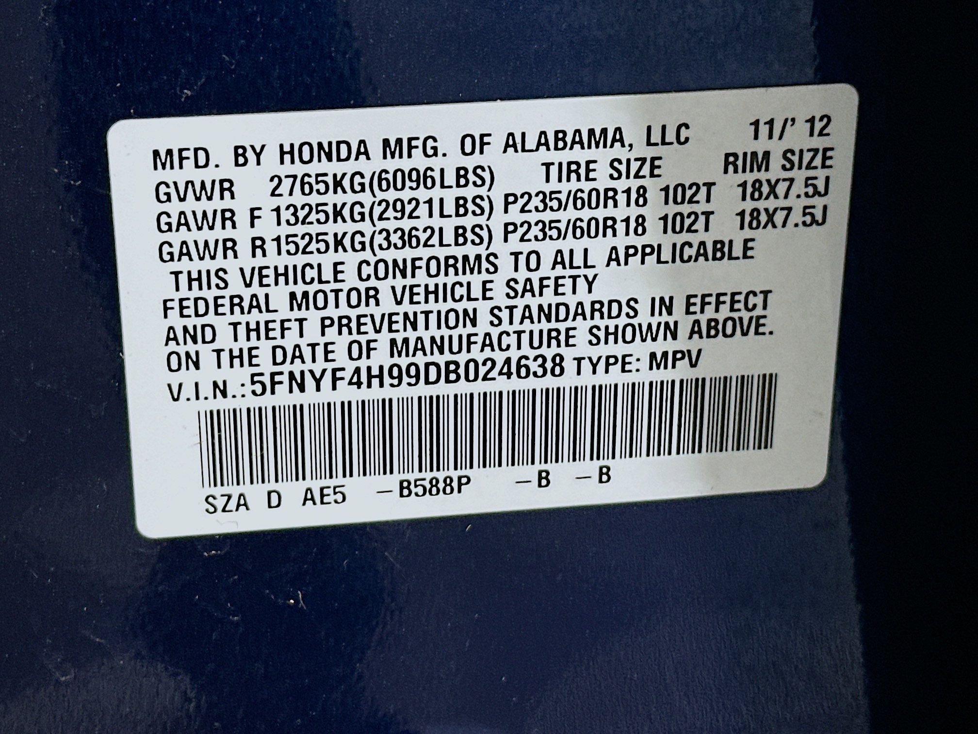 Used 2013 Honda Pilot Touring image 12