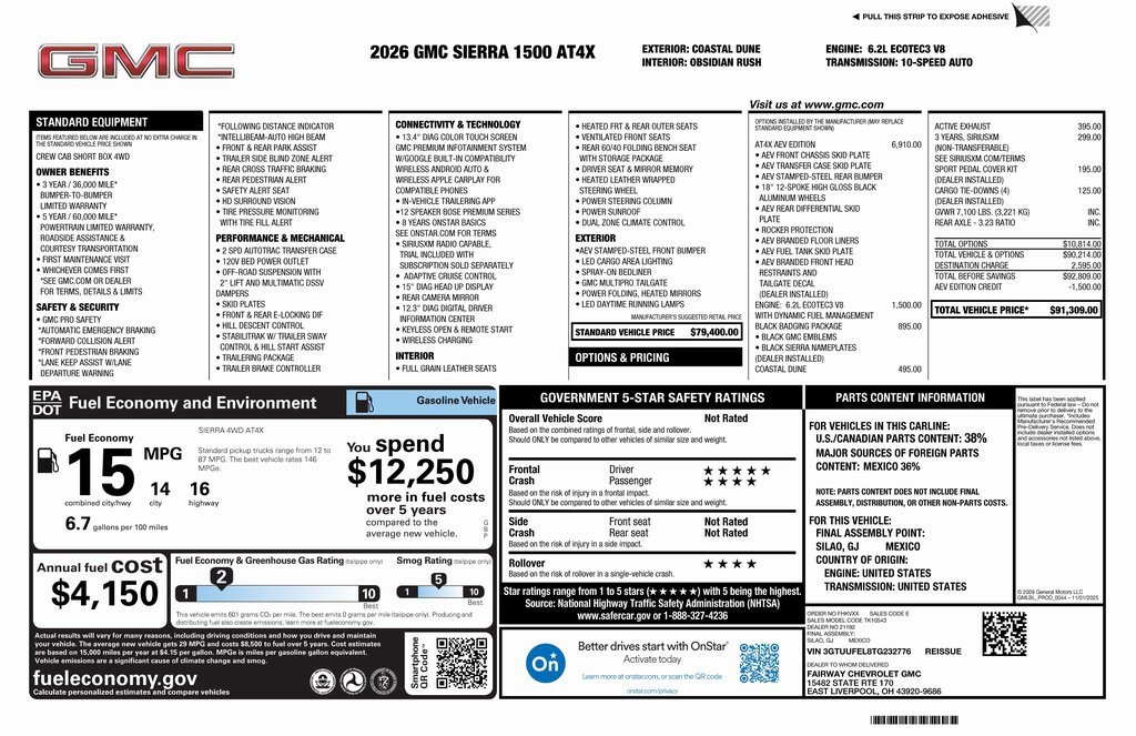 New 2026 GMC Sierra 1500 AT4X w/ AT4X AEV Edition image 4