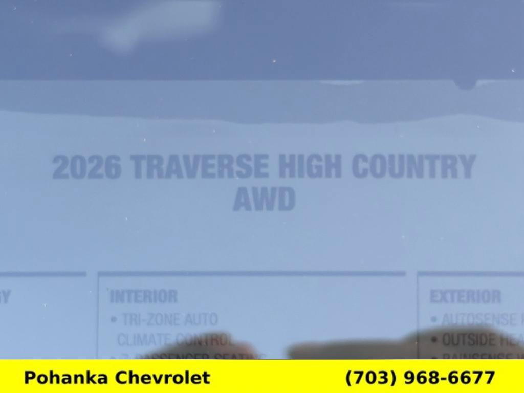 New 2026 Chevrolet Traverse High Country w/ LPO, Floor Liner Package AWD/4WD image 33
