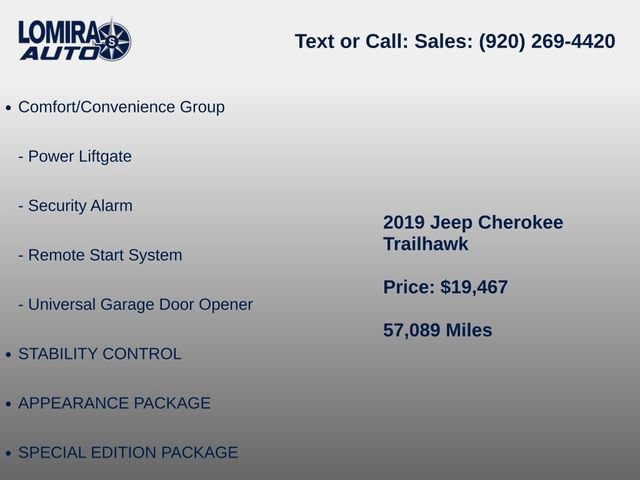 Used 2019 Jeep Cherokee Trailhawk w/ Comfort & Convenience Group AWD/4WD image 7