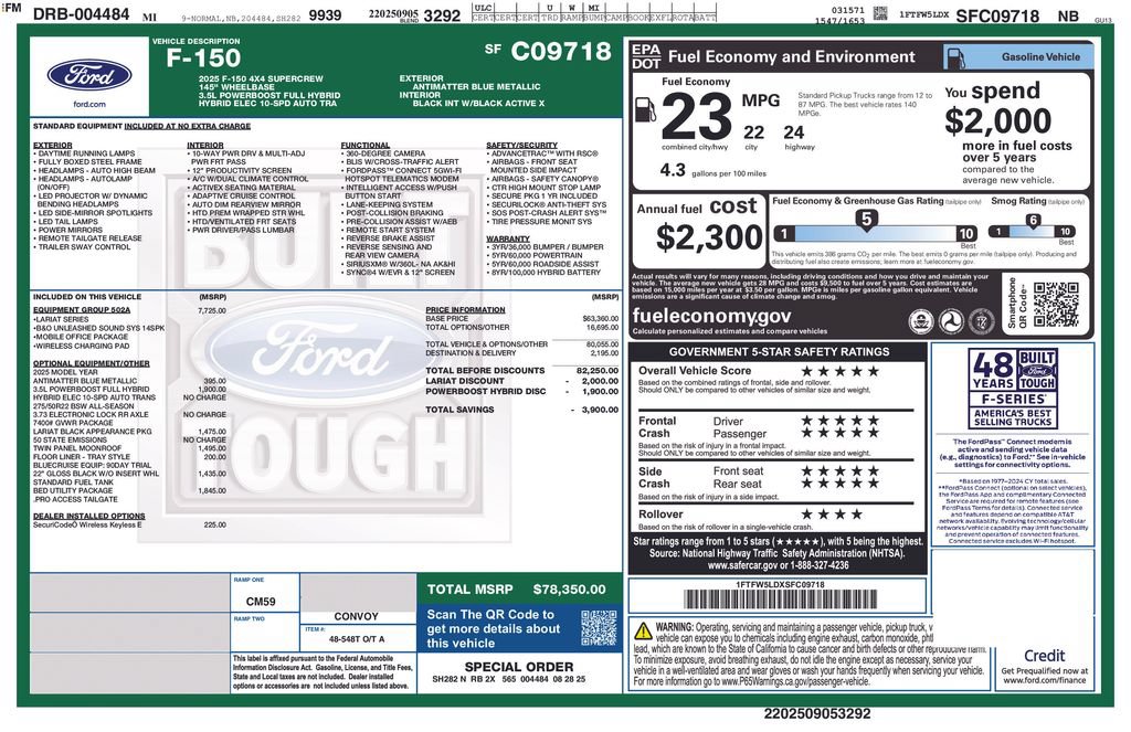 Used 2025 Ford F150 Lariat w/ Equipment Group 502A High AWD/4WD image 4