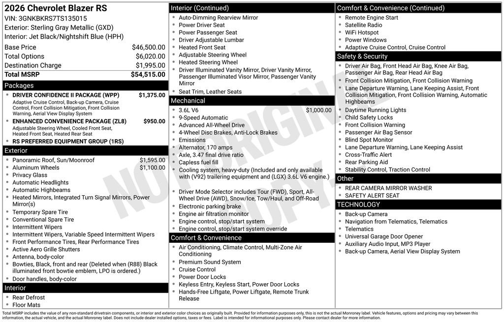 New 2026 Chevrolet Blazer RS w/ Driver Confidence II Package AWD/4WD image 26