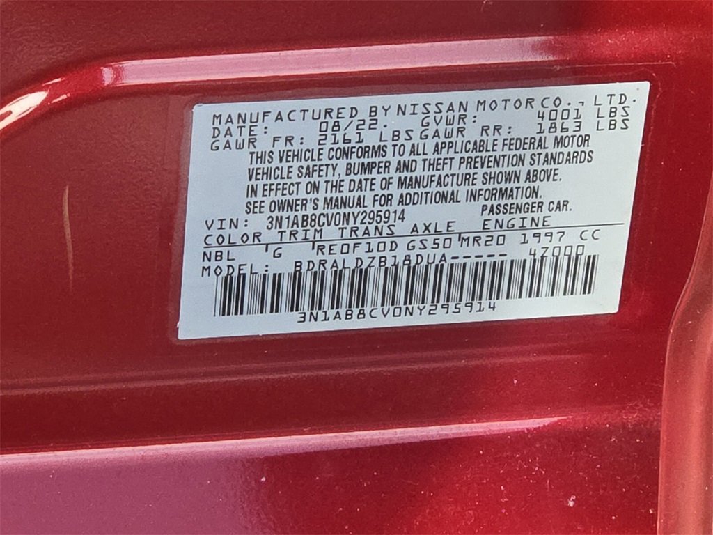 Used 2022 Nissan Sentra SV w/ Trunk Package image 20