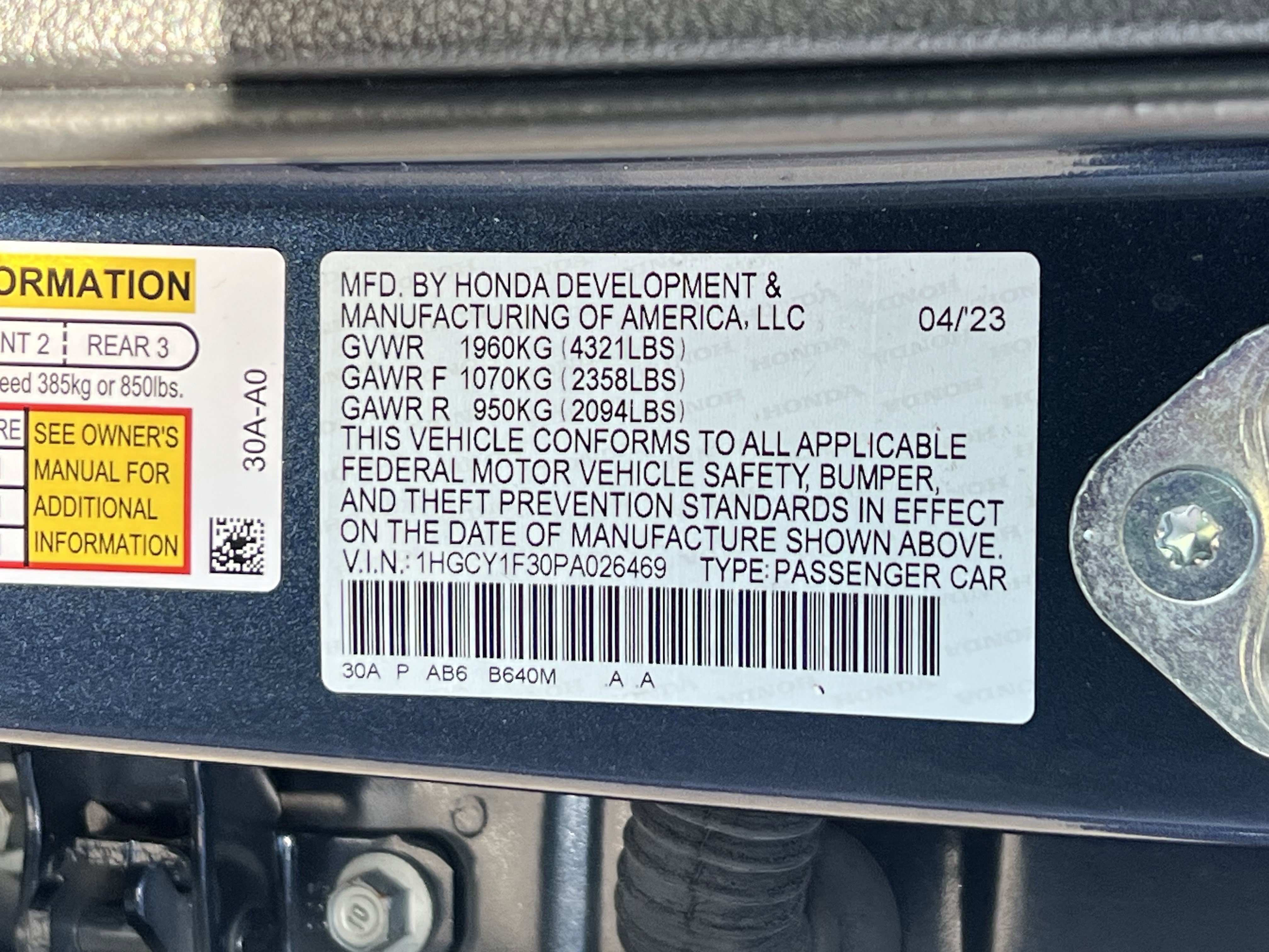 Certified 2023 Honda Accord EX image 25