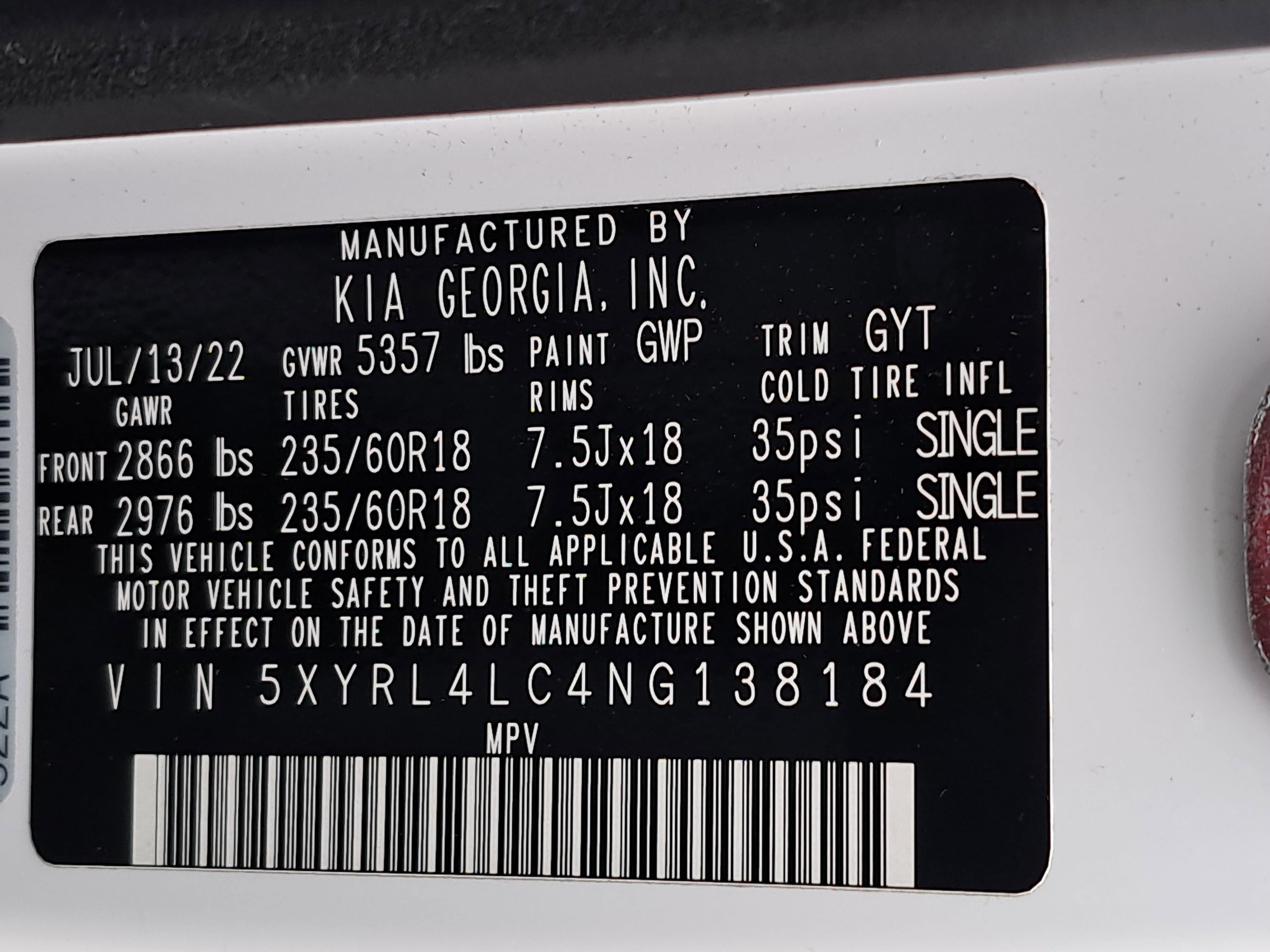 Used 2022 Kia Sorento S w/ Panoramic Sunroof Package FWD image 35