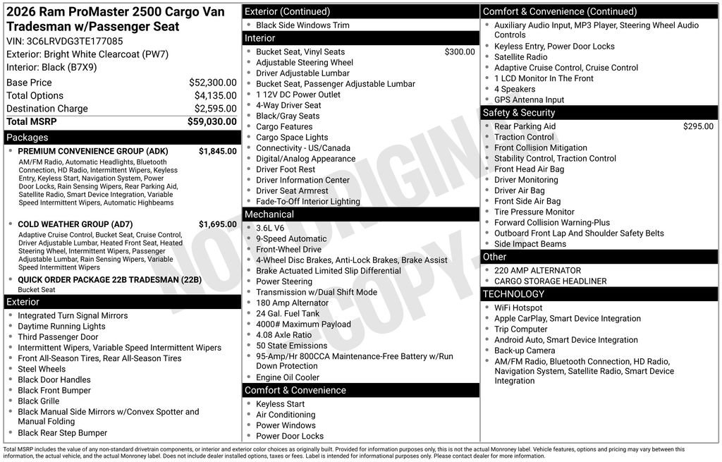 New 2026 RAM ProMaster 2500 w/ Premium Convenience Group image 6
