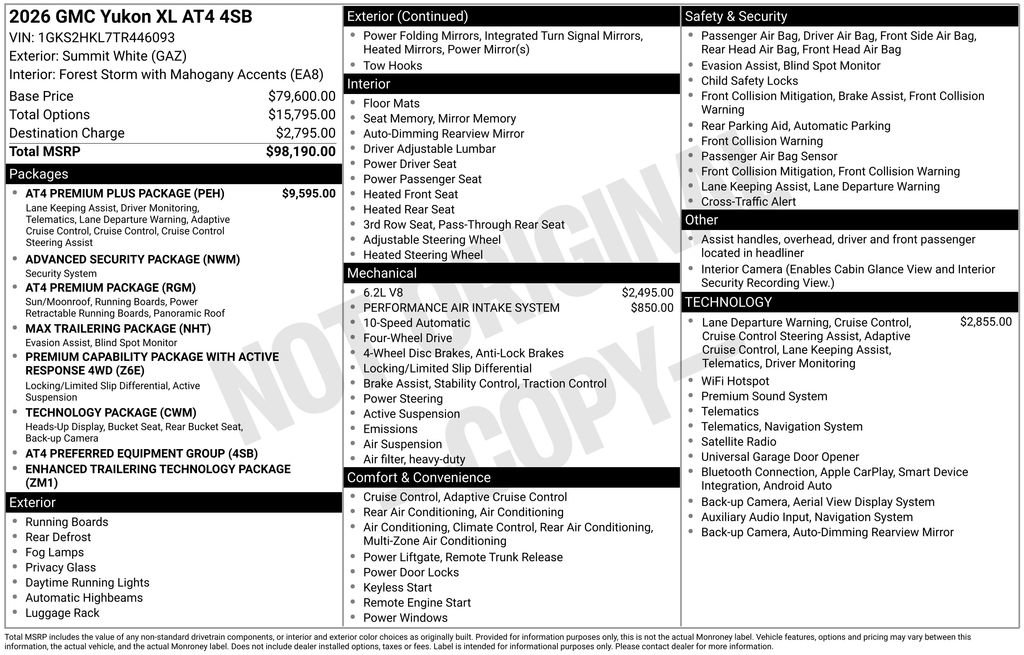 New 2026 GMC Yukon XL AT4 w/ AT4 Premium Plus Package AWD/4WD image 5