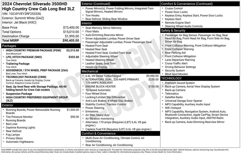Used 2024 Chevrolet Silverado 3500 High Country w/ High Country Premium Package AWD/4WD image 30