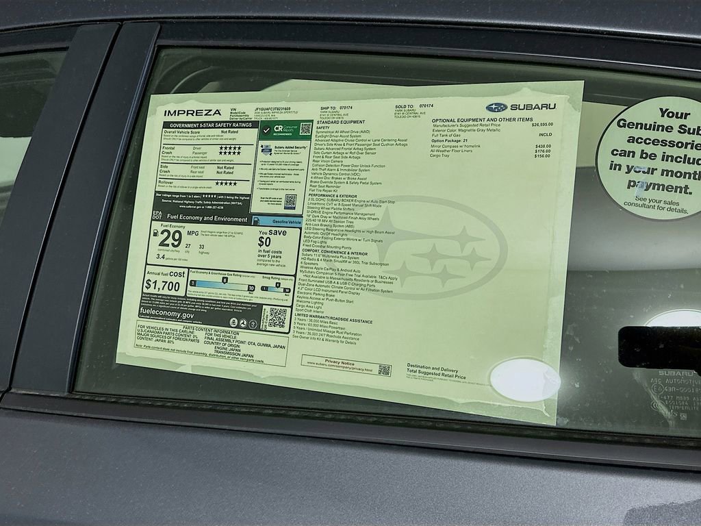 New 2026 Subaru Impreza 2.0i Sport image 12