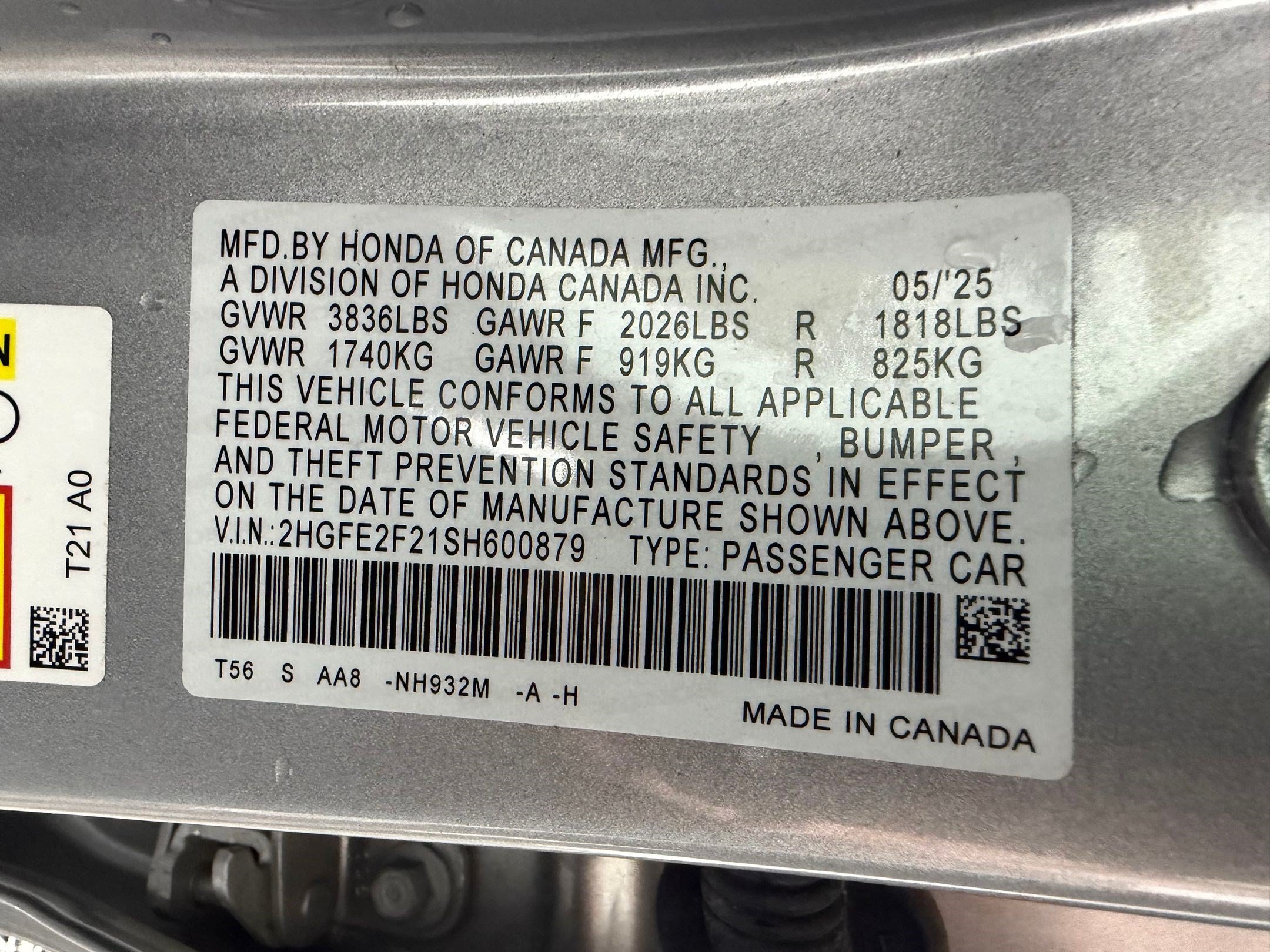 Certified 2025 Honda Civic LX image 20