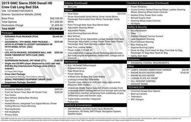 Used 2019 GMC Sierra 3500 Denali w/ Duramax Plus Package image 29