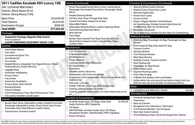 Used 2011 Cadillac Escalade ESV Luxury image 15