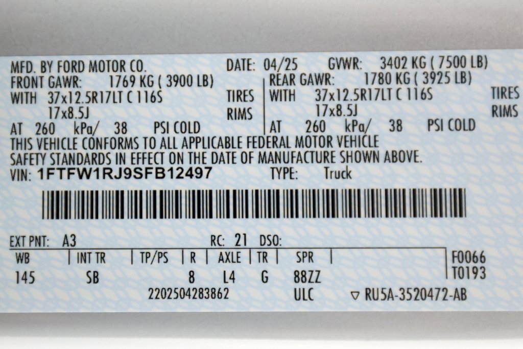 Used 2025 Ford F150 Raptor w/ Equipment Group 803A Raptor R image 60