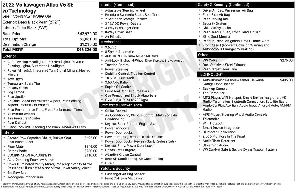 Used 2023 Volkswagen Atlas SE AWD/4WD image 6