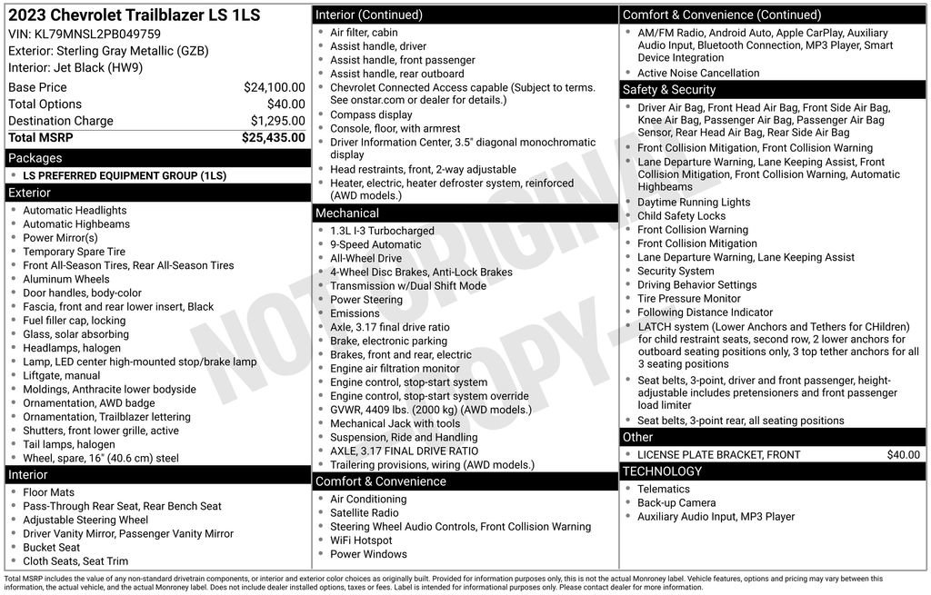 Used 2023 Chevrolet TrailBlazer LS image 10