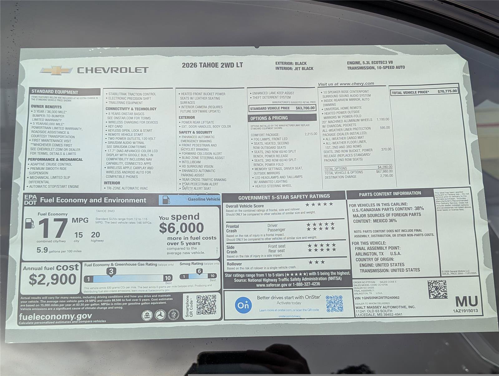 New 2026 Chevrolet Tahoe LT w/ Comfort Package image 37