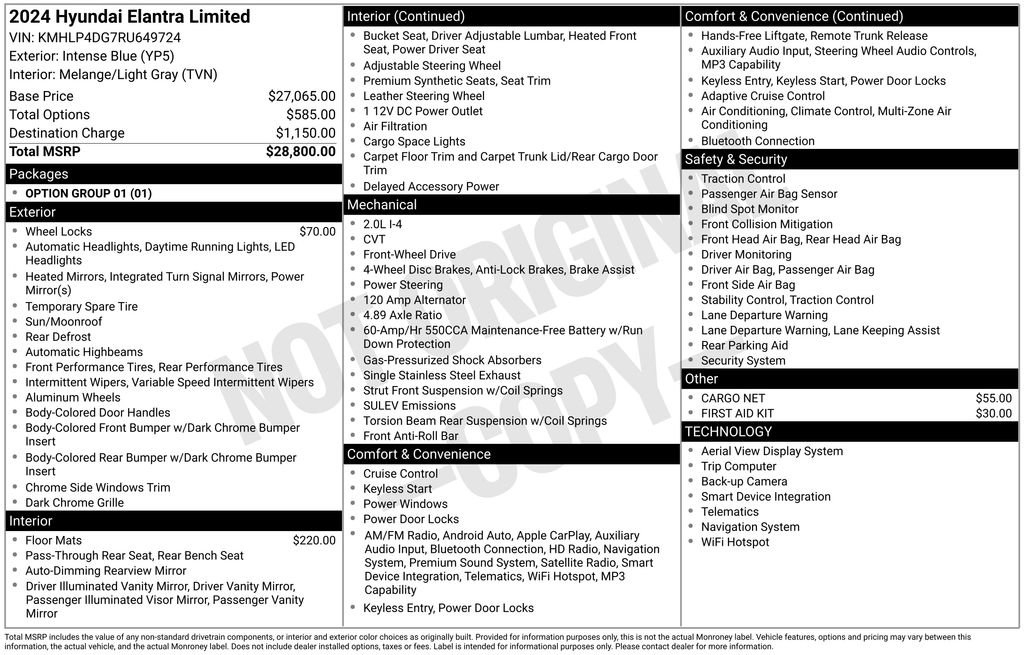 Used 2024 Hyundai Elantra Limited FWD image 49
