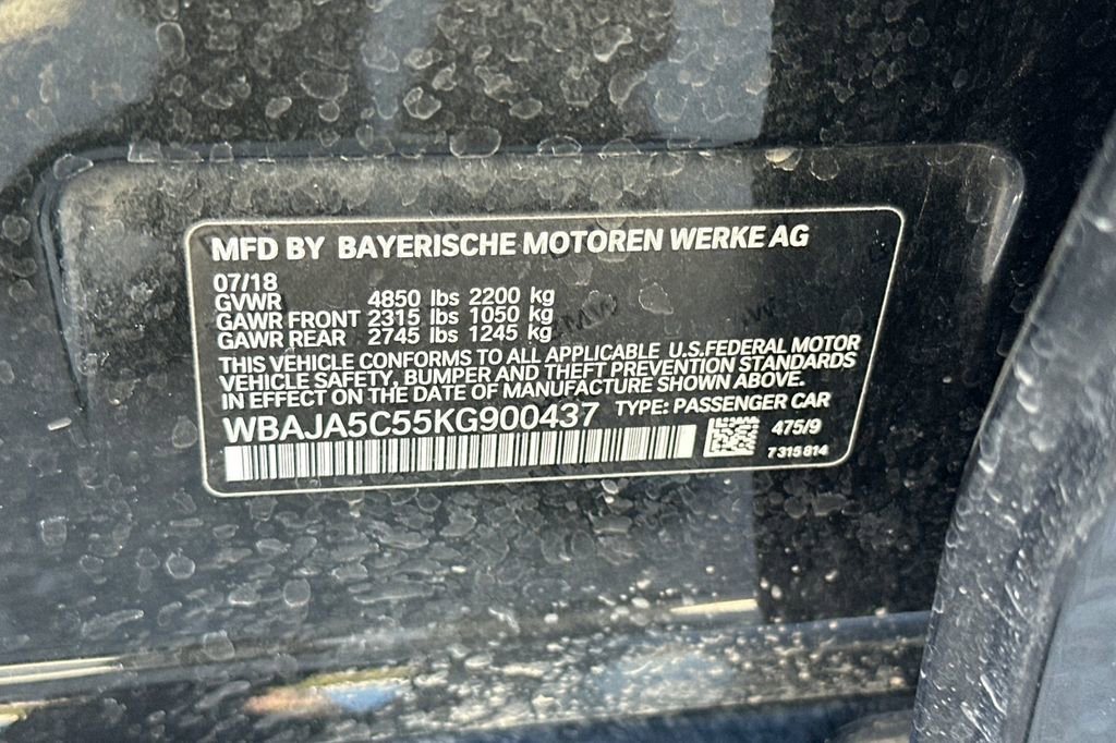 Used 2019 BMW 530i w/ Convenience Package image 34