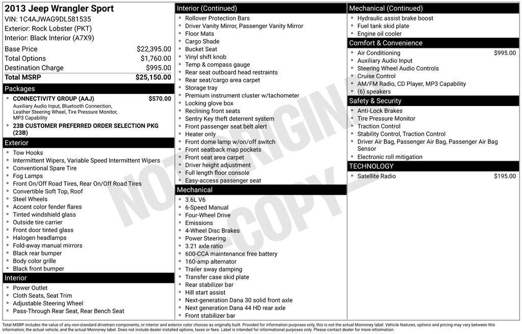 Used 2013 Jeep Wrangler Sport w/ Connectivity Group image 41