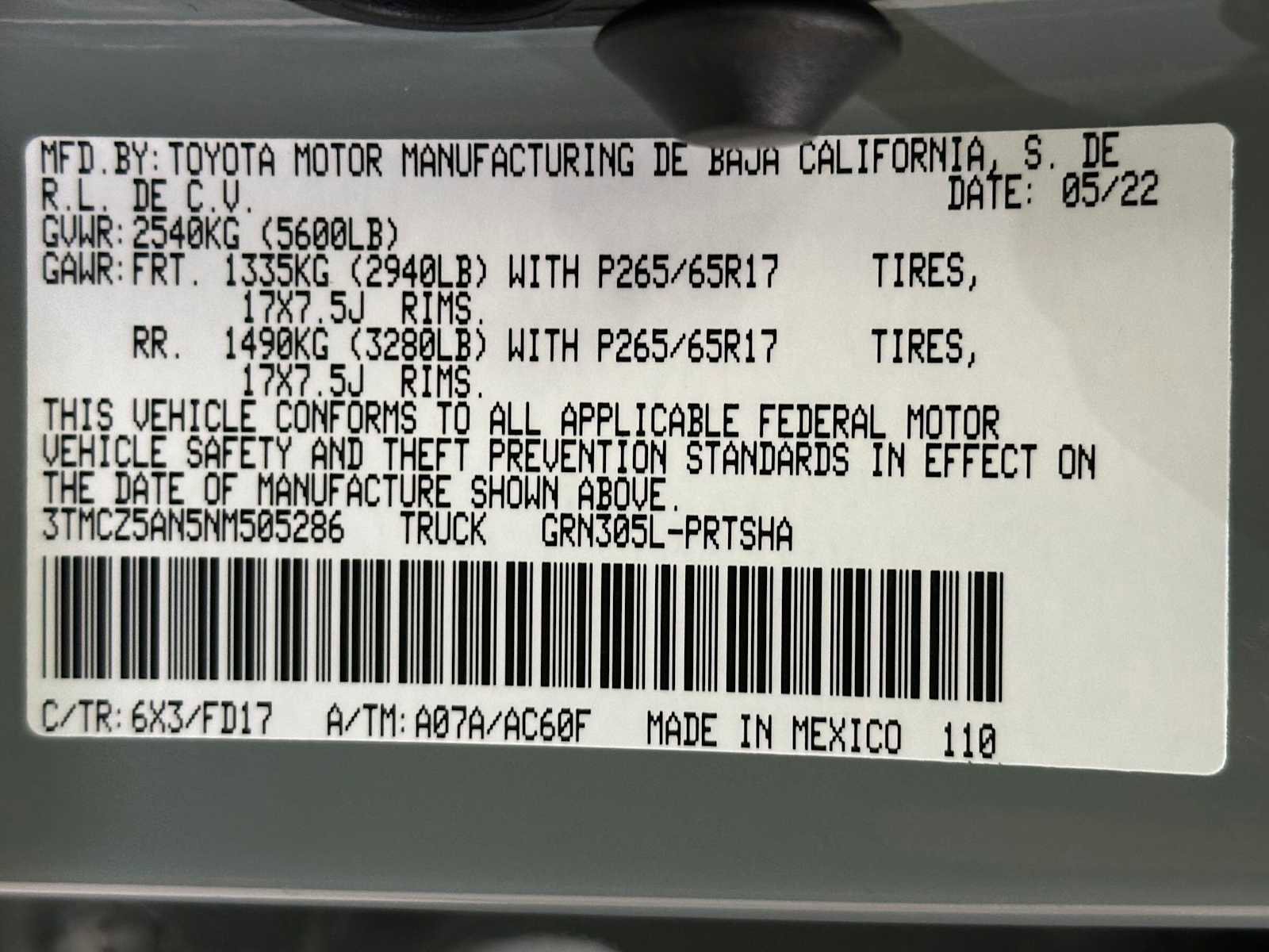 Certified 2022 Toyota Tacoma TRD Sport w/ Technology Package image 30