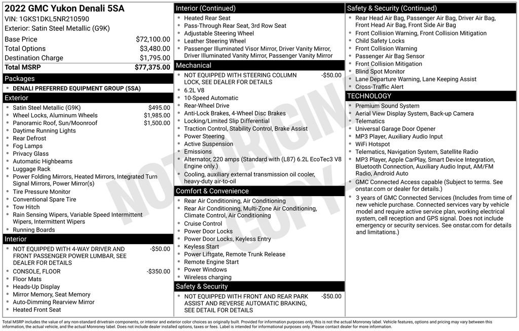 Certified 2022 GMC Yukon Denali RWD image 9