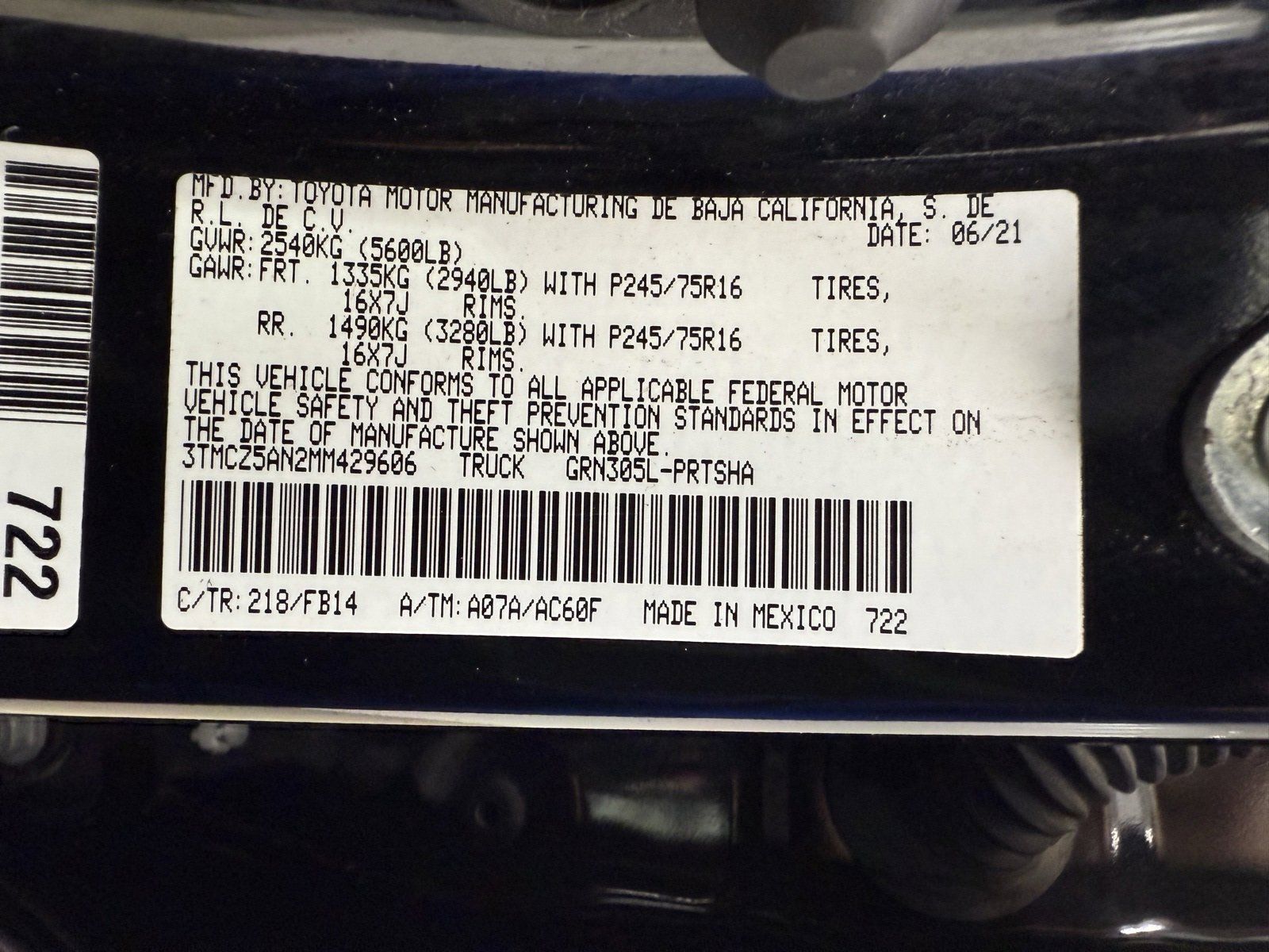 Used 2021 Toyota Tacoma SR image 16