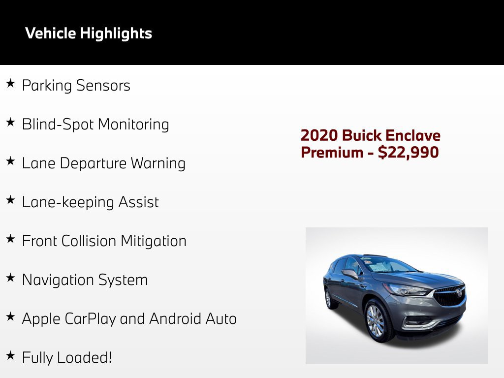 Used 2020 Buick Enclave Premium w/ Sun and Sites Package FWD image 65