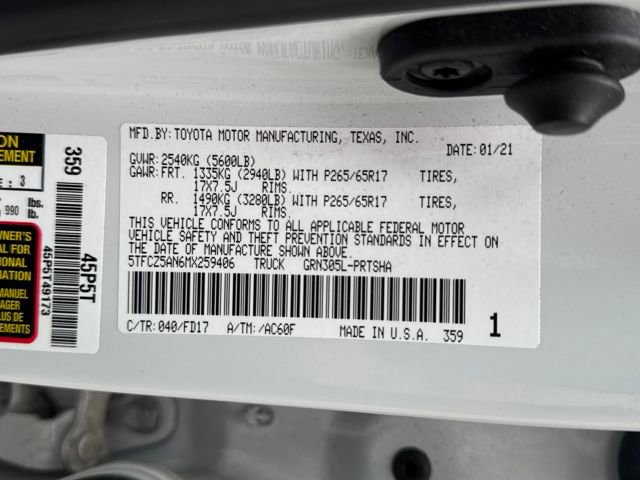 Certified 2021 Toyota Tacoma TRD Sport w/ Technology Package AWD/4WD image 12