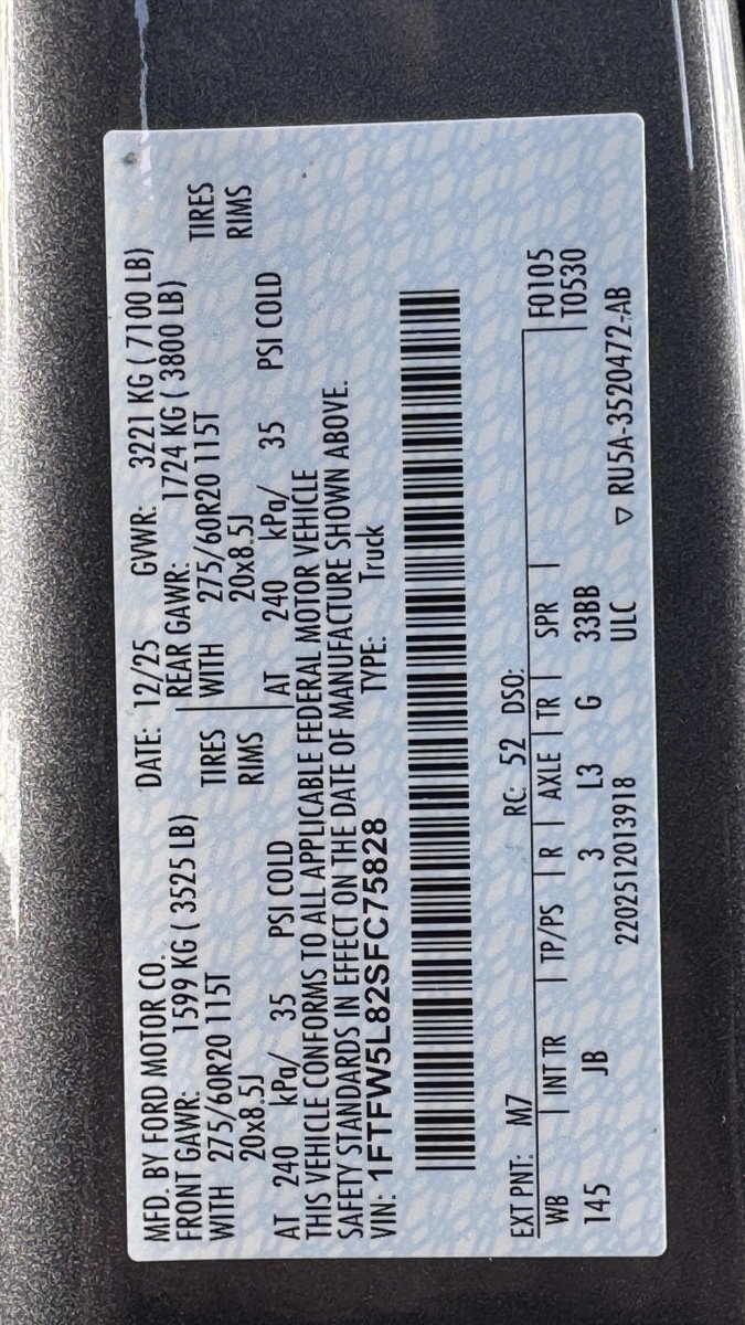 New 2025 Ford F150 Lariat w/ Equipment Group 501A Mid image 7