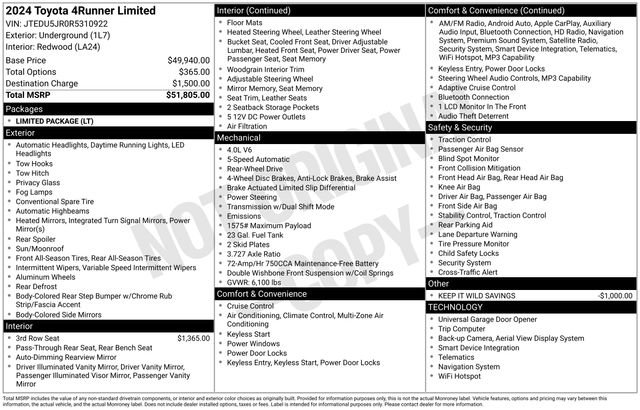 Used 2024 Toyota 4Runner Limited RWD image 27