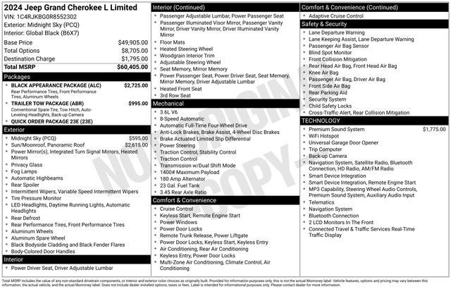 Used 2024 Jeep Grand Cherokee L Limited w/ Black Appearance Package AWD/4WD image 45