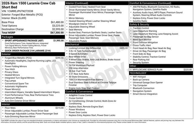 New 2026 RAM 1500 Laramie w/ Sport Appearance Package RWD image 5
