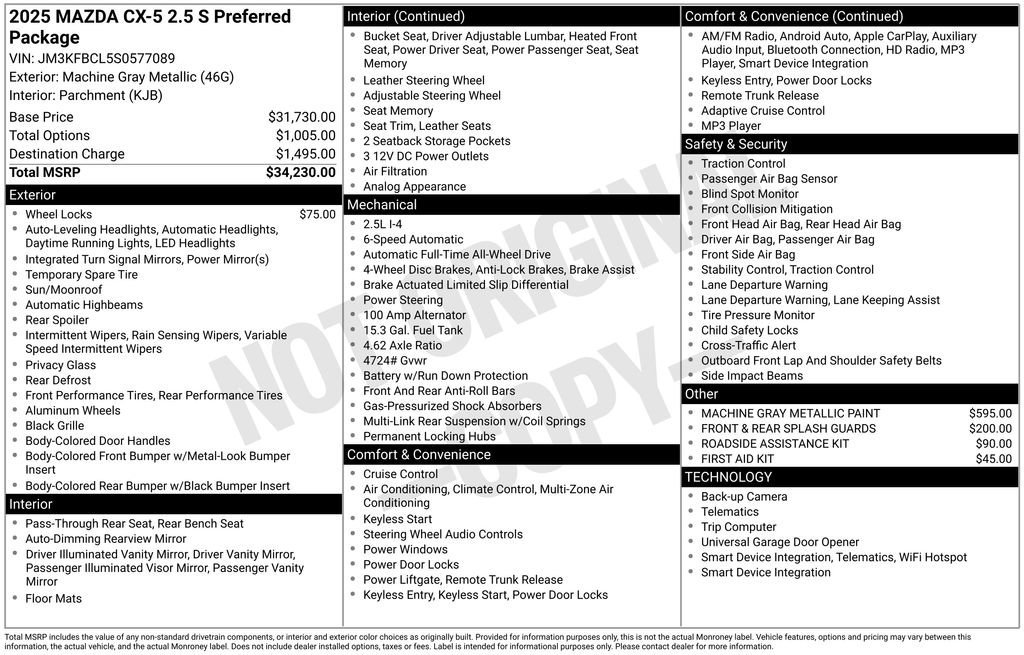 Certified 2025 MAZDA CX-5 AWD 2.5 S w/ Preferred Package image 29