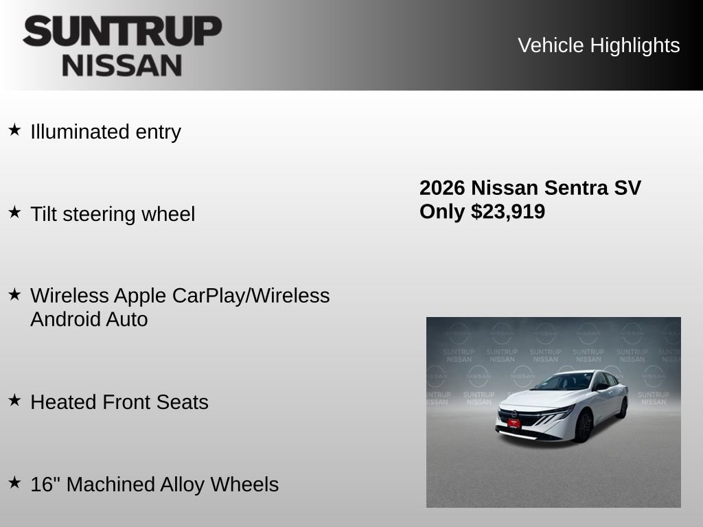Used 2026 Nissan Sentra SV w/ SV Convenience Package FWD image 29