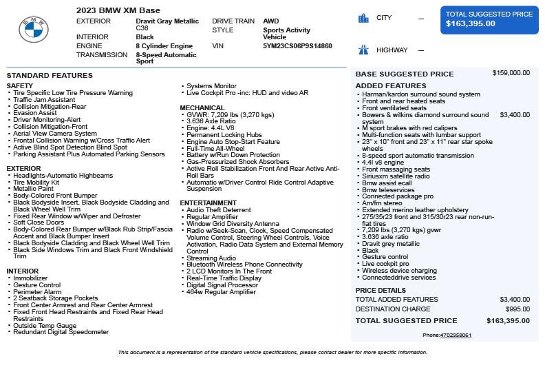 Used 2023 BMW XM AWD/4WD image 3