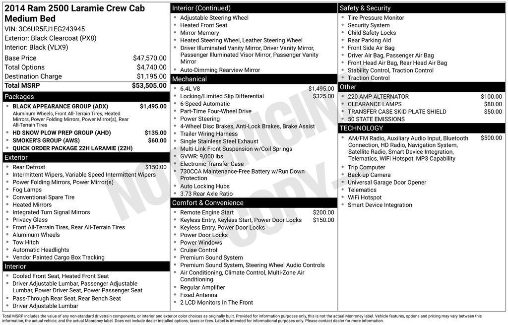Used 2014 RAM 2500 Laramie w/ Black Appearance Group AWD/4WD image 38