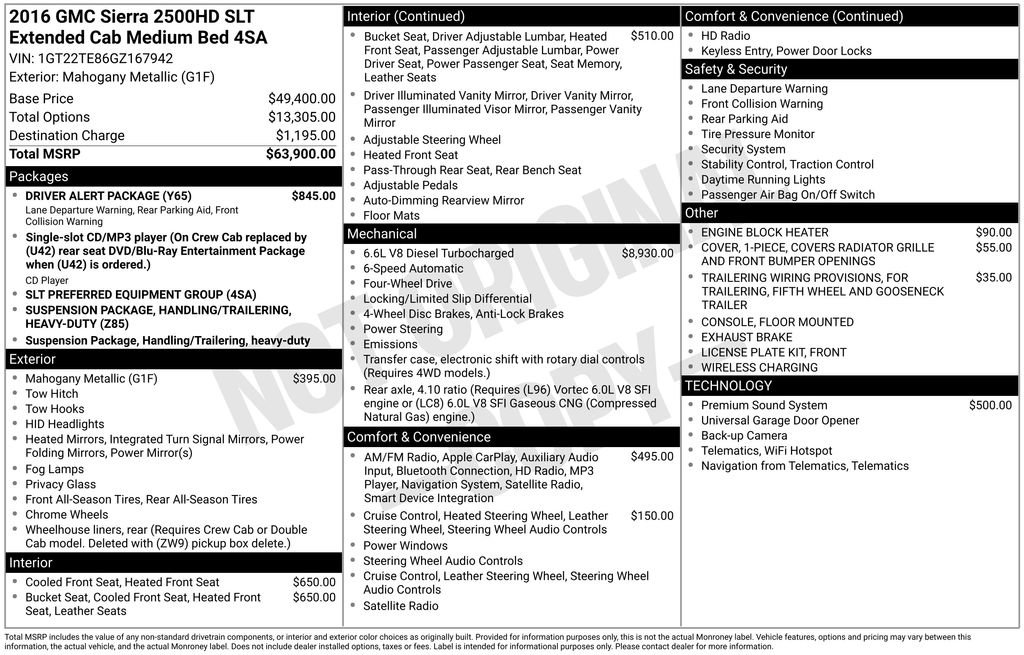 Used 2016 GMC Sierra 2500 SLT w/ Driver Alert Package AWD/4WD image 4