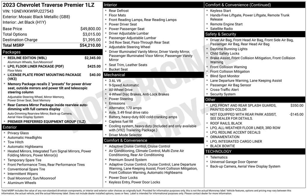 Used 2023 Chevrolet Traverse Premier w/ Redline Edition AWD/4WD image 5