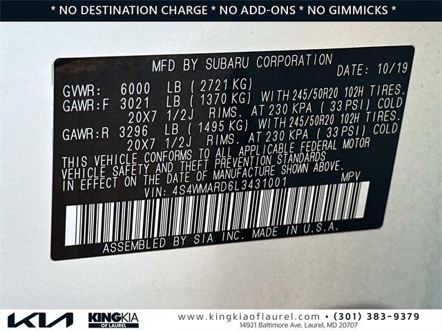 Used 2020 Subaru Ascent Touring w/ Popular Package #2A image 31