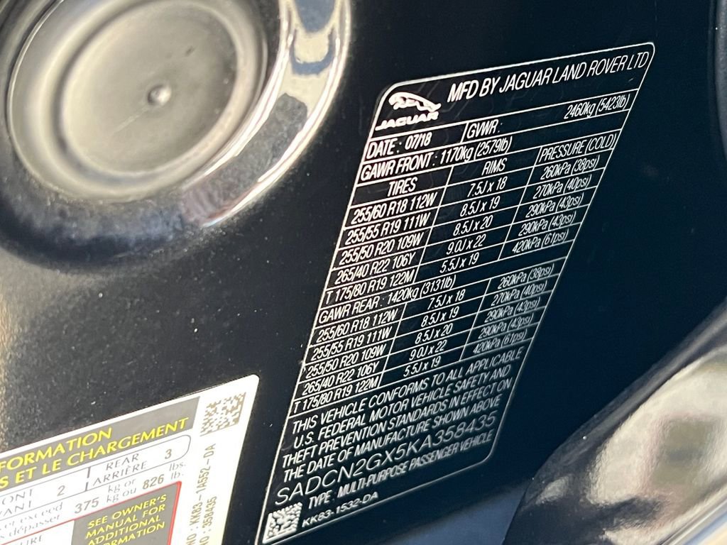 Used 2019 Jaguar F-PACE Portfolio image 27