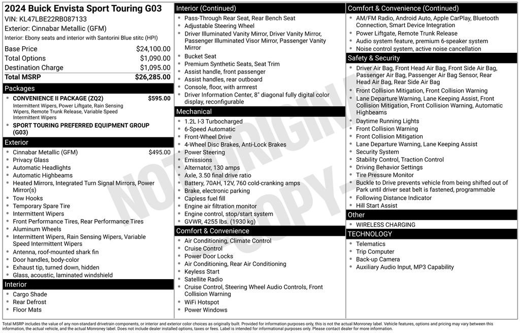 Used 2024 Buick Envista Sport Touring w/ Convenience II Package FWD image 4