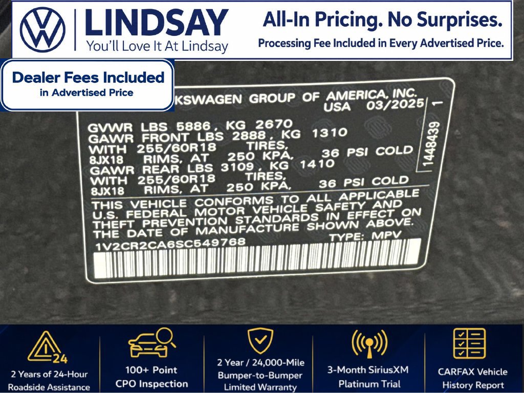 Used 2025 Volkswagen Atlas Peak Edition SE AWD/4WD image 27