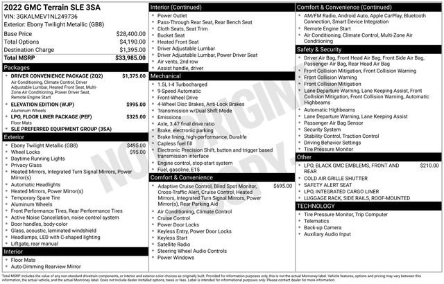 Used 2022 GMC Terrain SLE w/ Driver Convenience Package FWD image 6