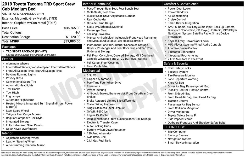 Used 2019 Toyota Tacoma TRD Sport image 14